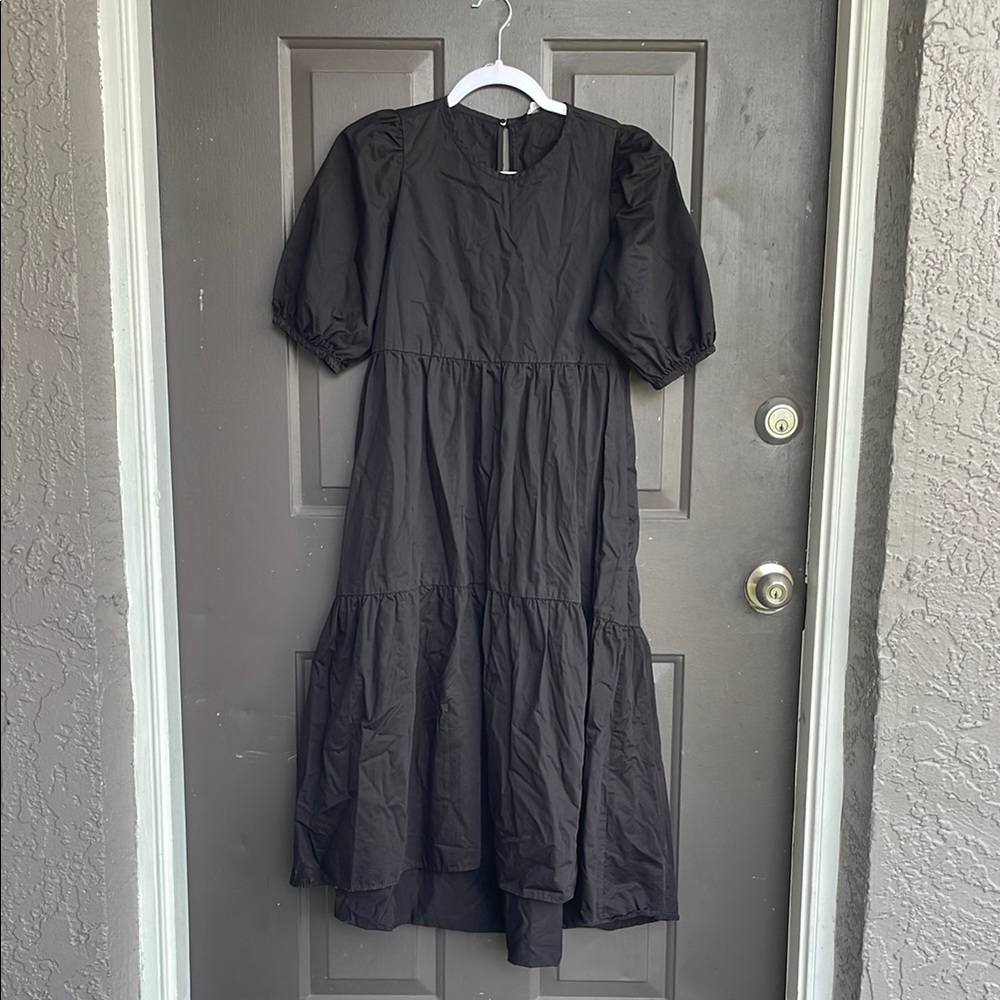 Zara Tiered Midi Sundress with Puff Sleeves